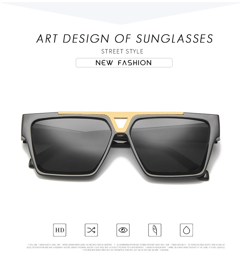 Fashion Square Pc Uv400 Resin Square Inlay Full Frame Men's Sunglasses display picture 1