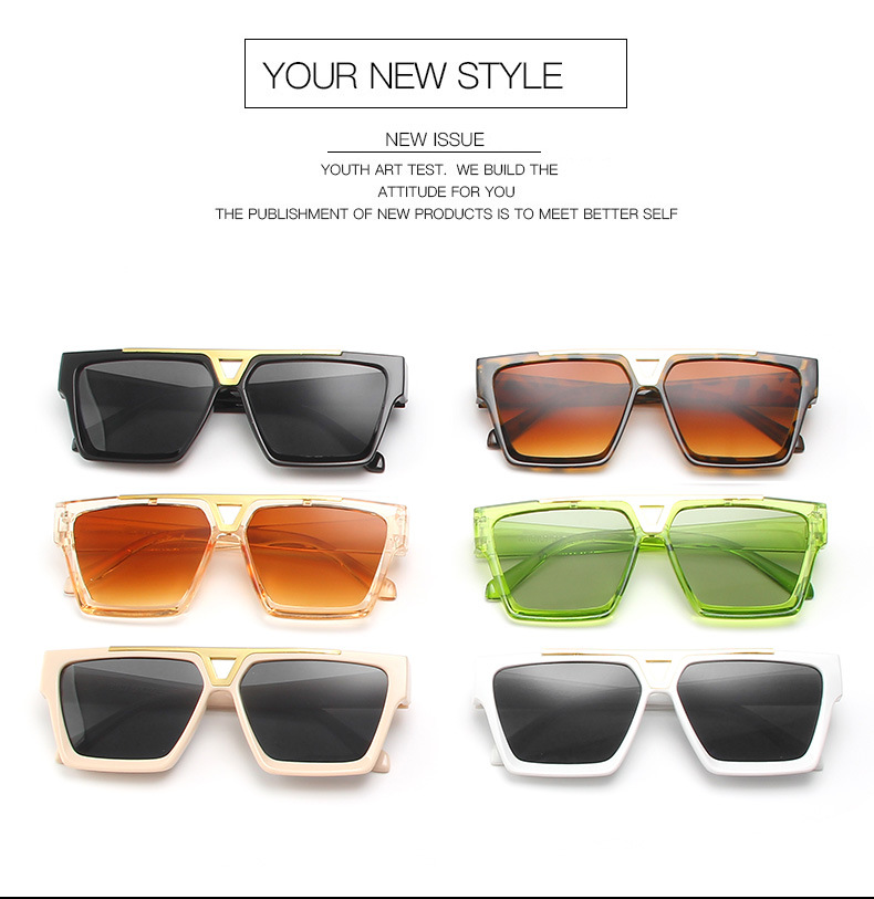 Fashion Square Pc Uv400 Resin Square Inlay Full Frame Men's Sunglasses display picture 2