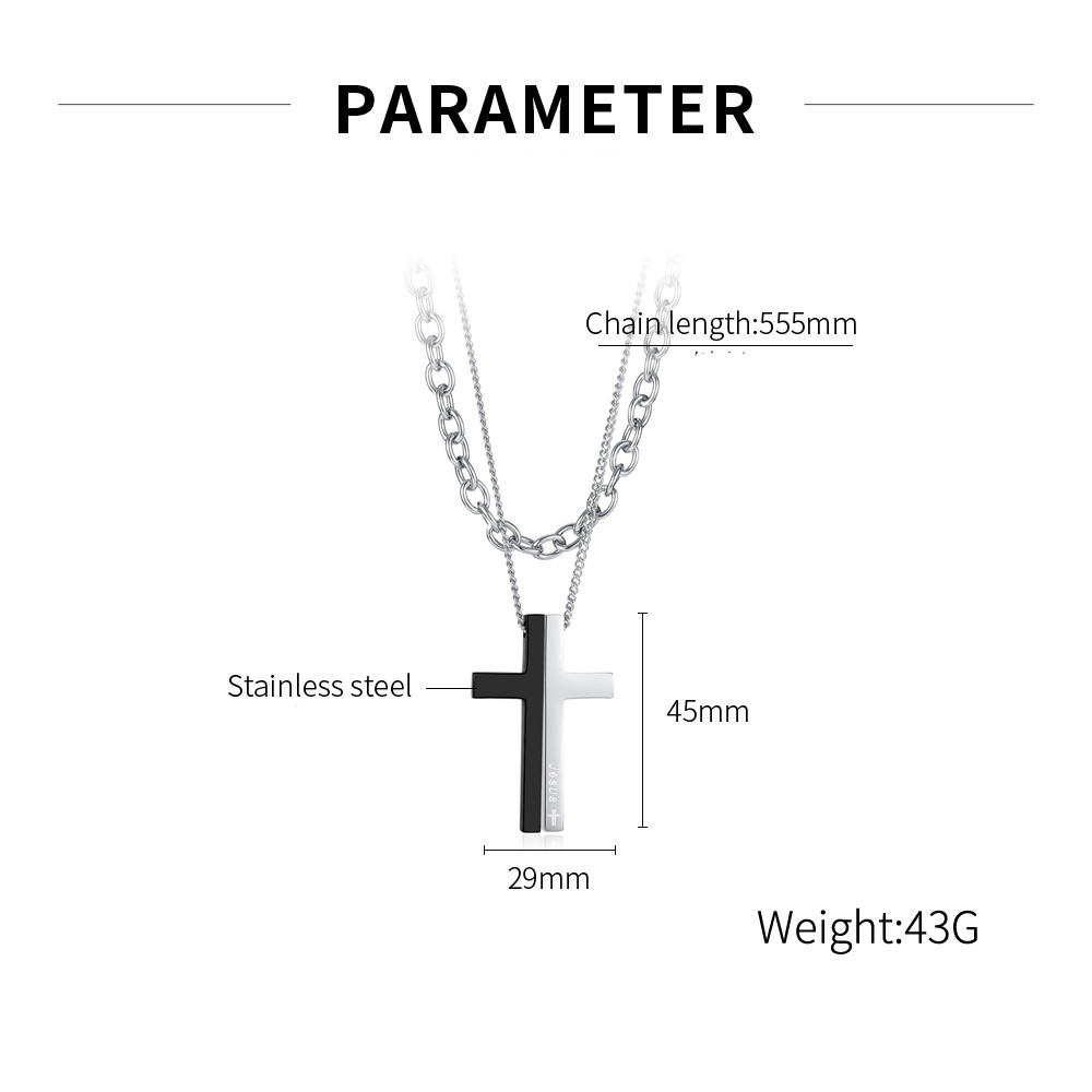 1 Piece Hip-hop Cross Stainless Steel Men's Necklace display picture 8