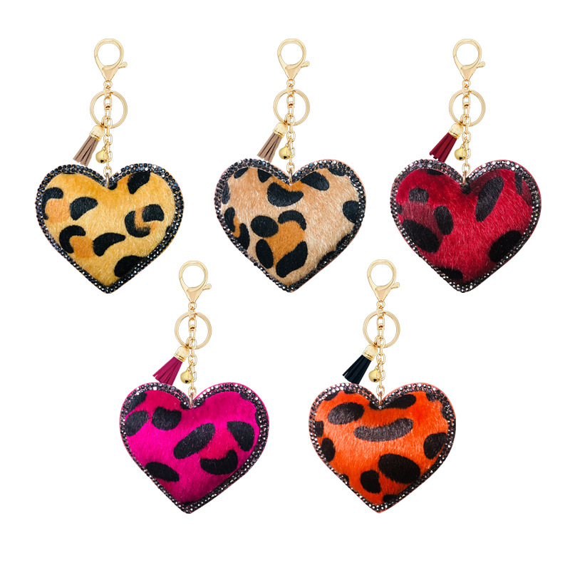 1 Piece Simple Style Heart Shape Alloy Inlay Rhinestones Keychain display picture 1