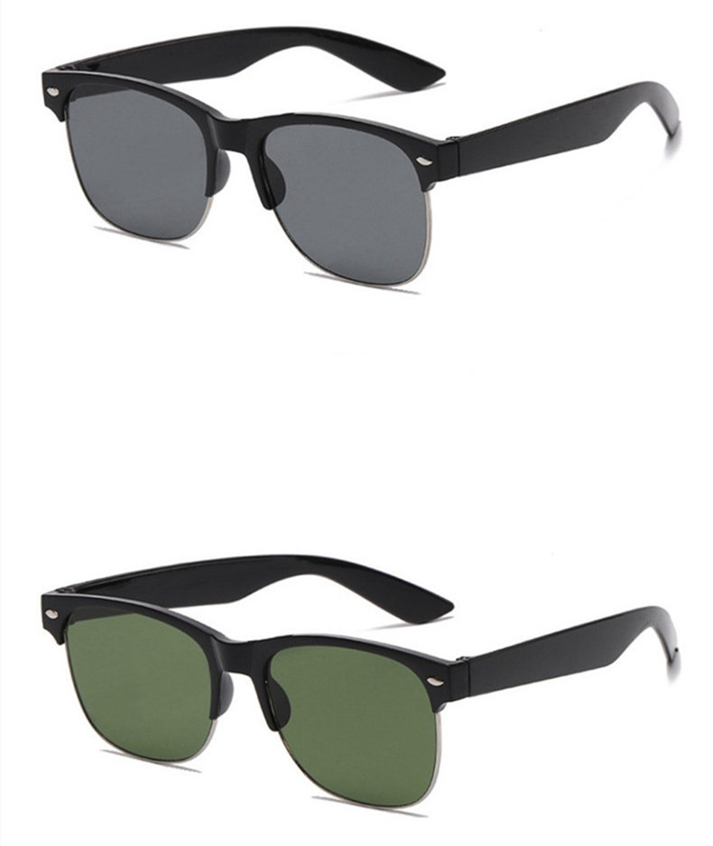 Hip-hop Geometric Glass Cat Eye Half Frame Men's Sunglasses display picture 2