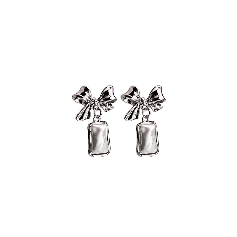 1 Pair Sweet Bow Knot Alloy Plating Shell Women's Drop Earrings display picture 1