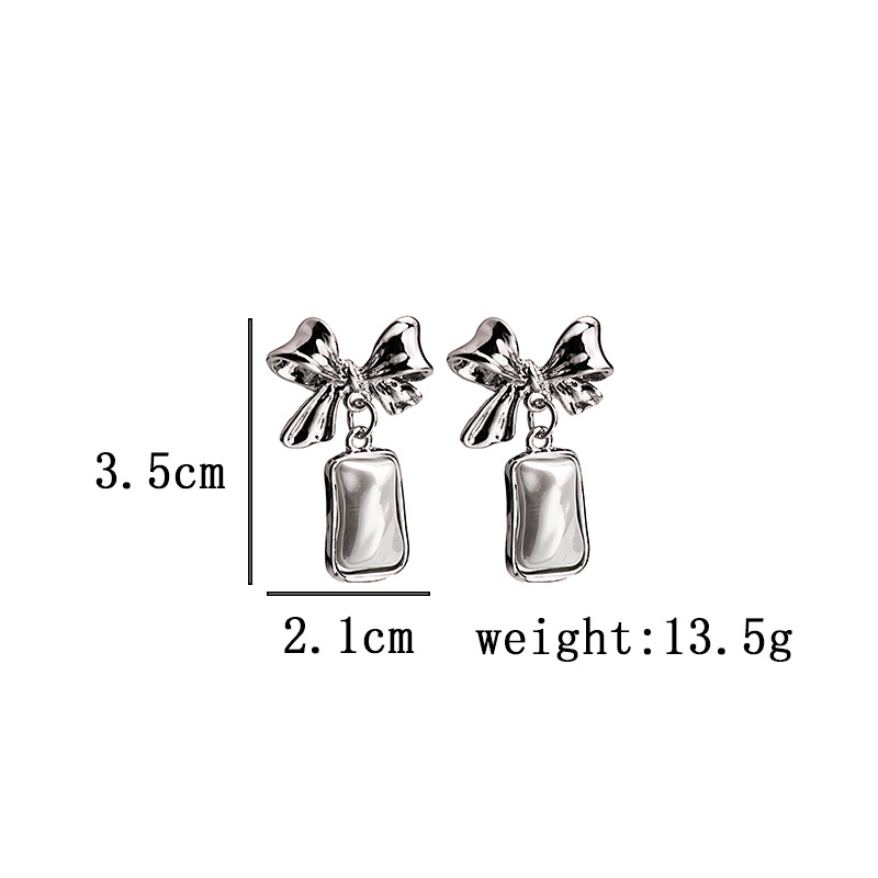 1 Pair Sweet Bow Knot Alloy Plating Shell Women's Drop Earrings display picture 4