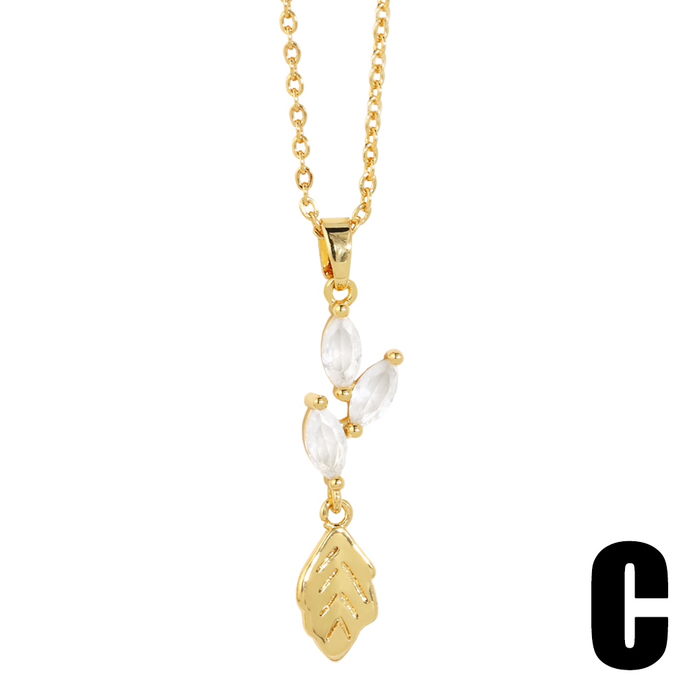 Style Simple Feuille Star Le Cuivre Placage Zircon Pendentif 1 Pièce display picture 5