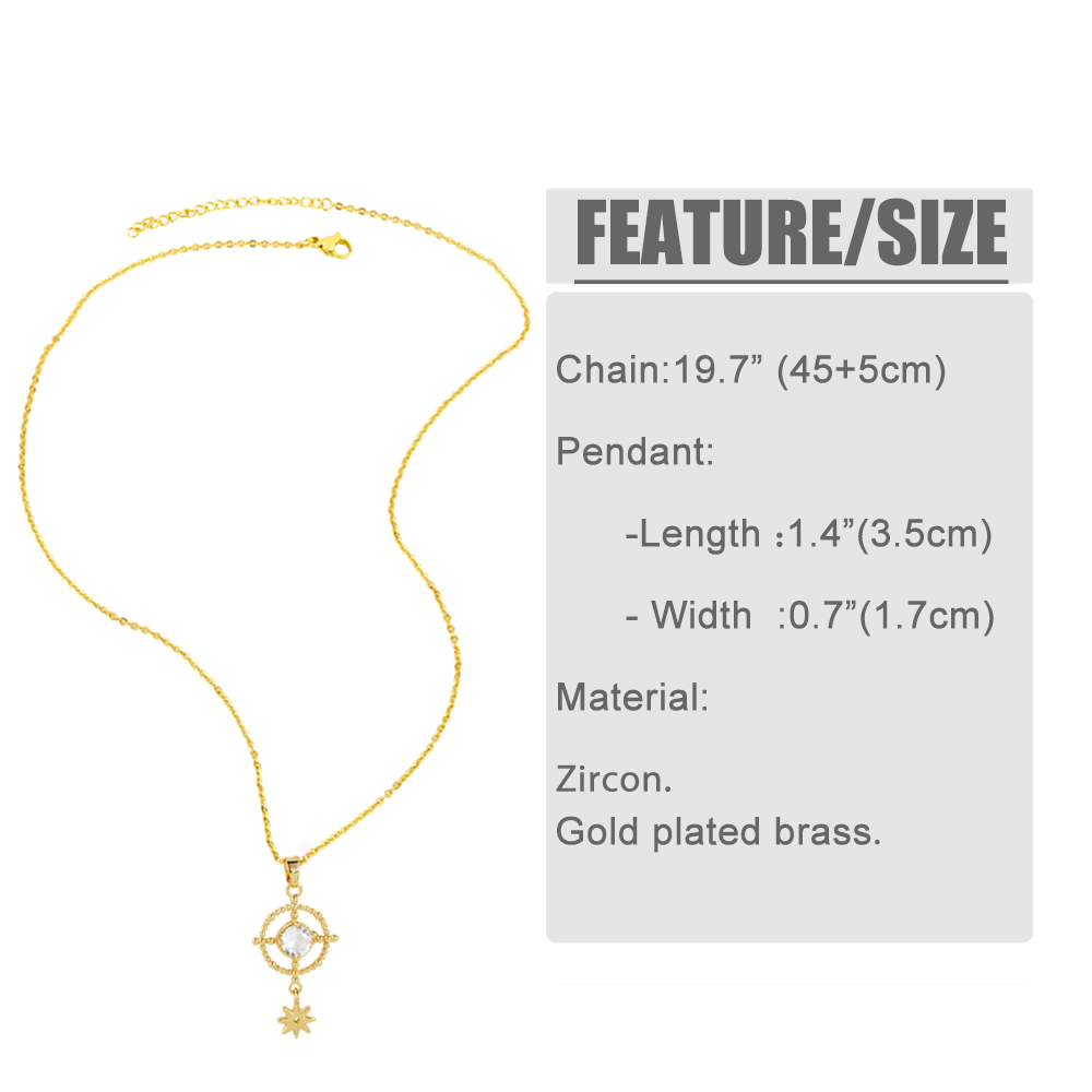 Style Simple Feuille Star Le Cuivre Placage Zircon Pendentif 1 Pièce display picture 1