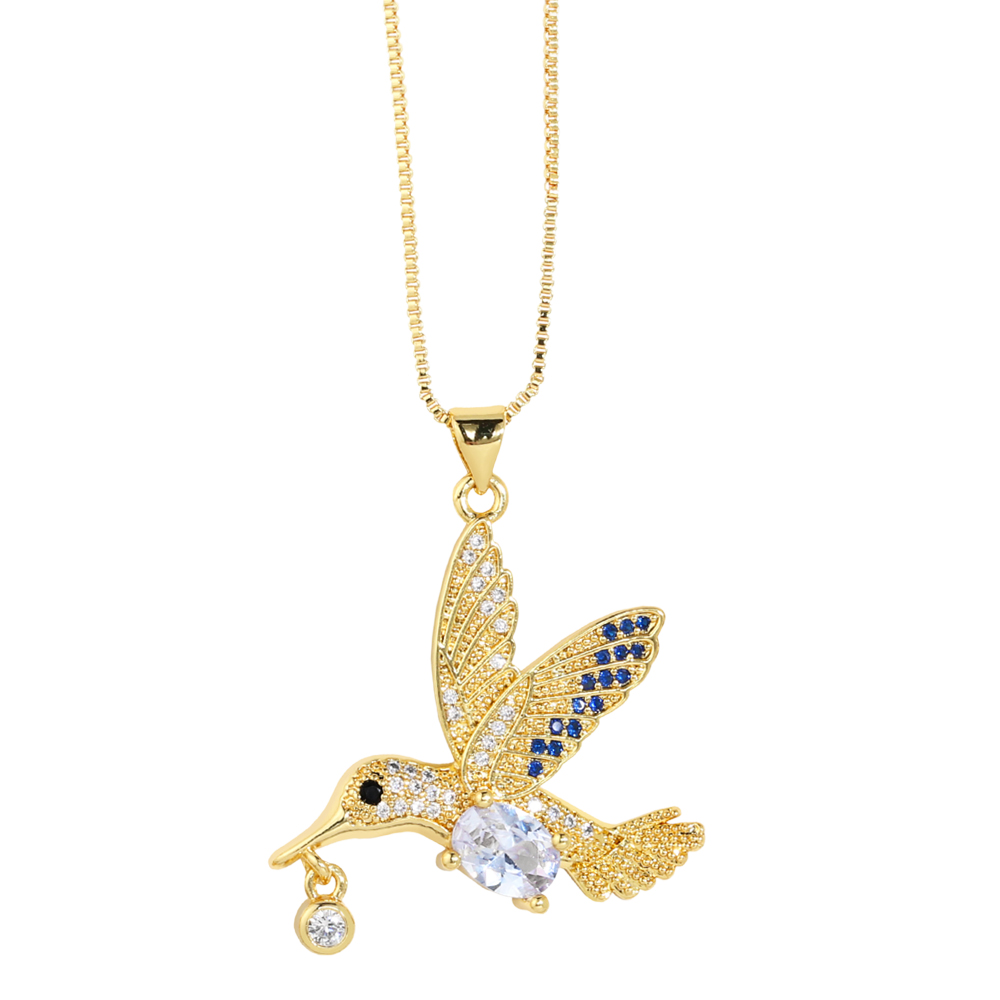 Fashion Bird Copper Plating Zircon Pendant Necklace 1 Piece display picture 3
