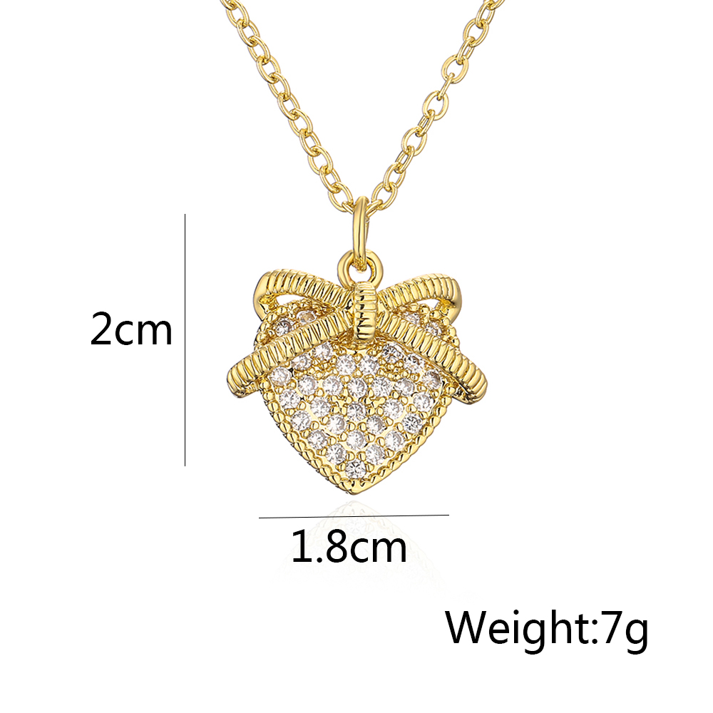 Fashion Heart Shape Copper Plating Zircon Pendant Necklace display picture 5