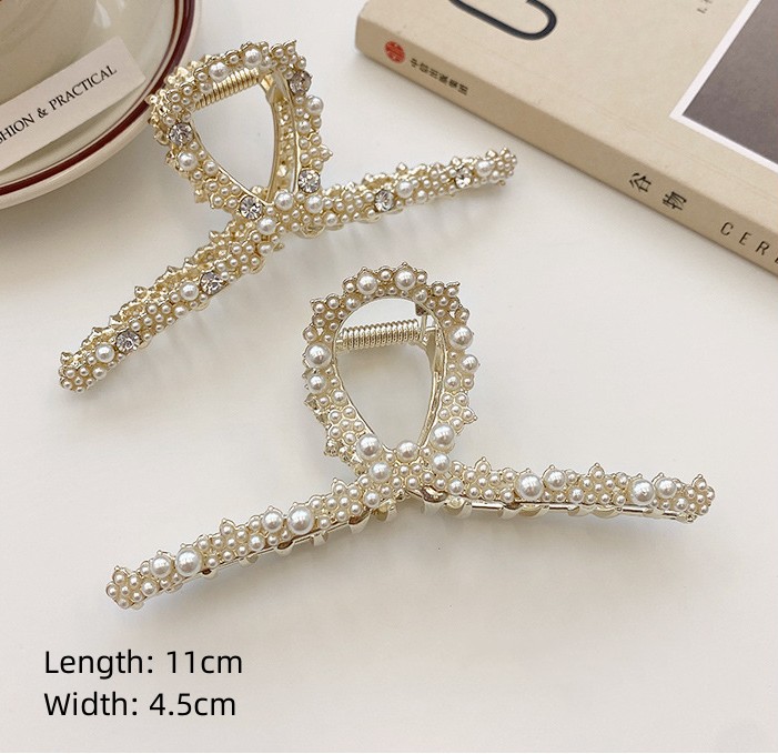 Fashion Geometric Alloy Plating Artificial Rhinestones Artificial Pearls Hair Claws display picture 7
