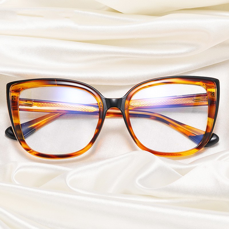 Retro Leopard Pc Round Frame Patchwork Full Frame Optical Glasses display picture 4