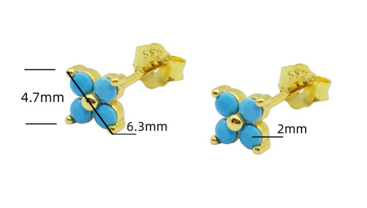 Simple Style Flower Sterling Silver Inlay Artificial Diamond Ear Studs 1 Pair display picture 6