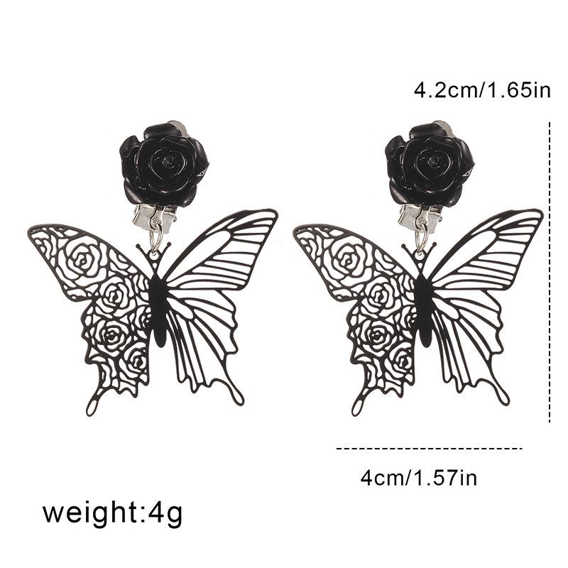 1 Pair Retro Flower Butterfly Alloy Women's Ear Clips display picture 1