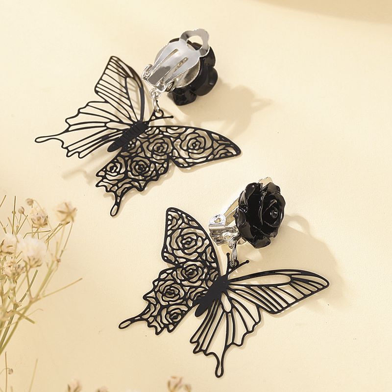 1 Pair Retro Flower Butterfly Alloy Women's Ear Clips display picture 4