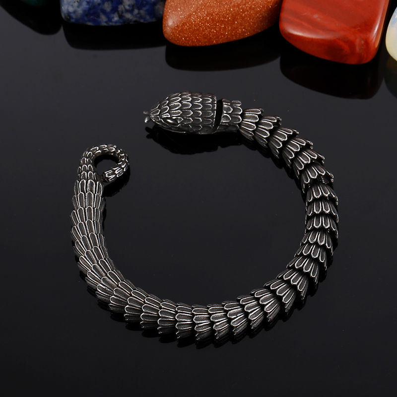 Rétro Serpent Acier Au Titane Bracelets 1 Pièce display picture 2