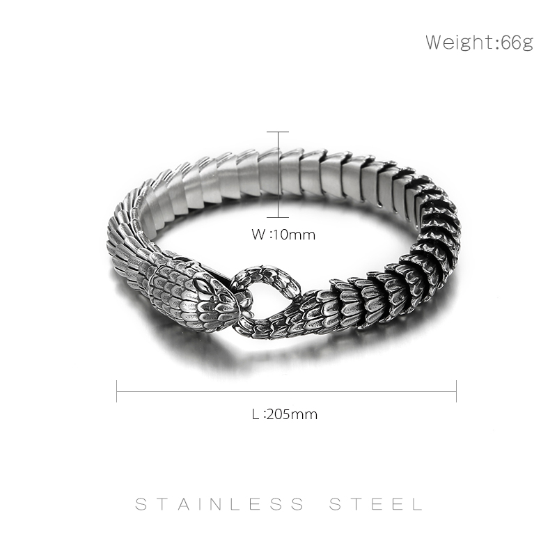 Retro Snake Titanium Steel Bracelets 1 Piece display picture 9