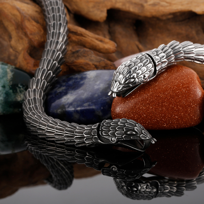 Rétro Serpent Acier Au Titane Bracelets 1 Pièce display picture 11