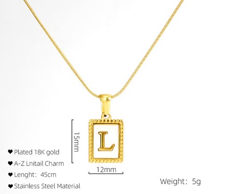 Simple Style Letter Stainless Steel Titanium Steel Plating Pendant Necklace 1 Piece display picture 5