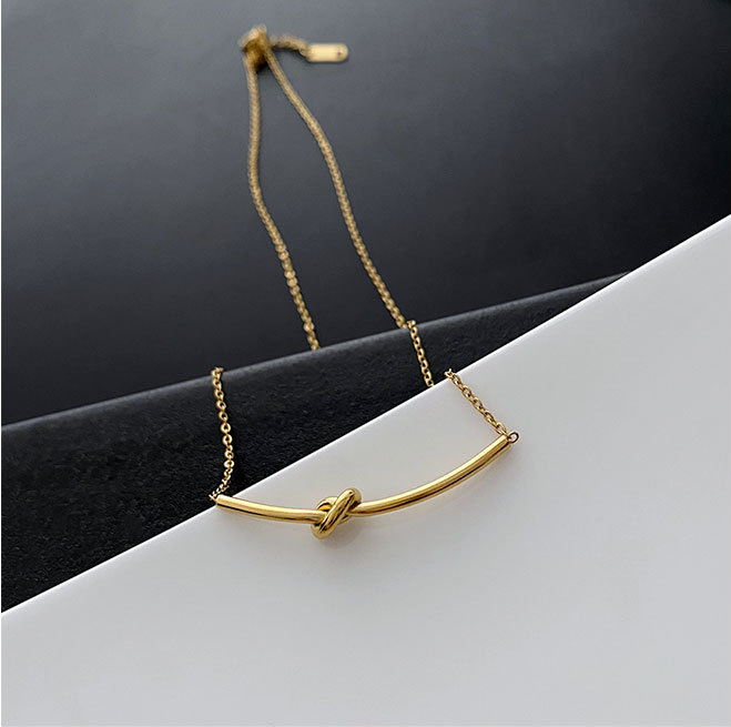 Simple Style Solid Color Titanium Steel Necklace In Bulk display picture 1