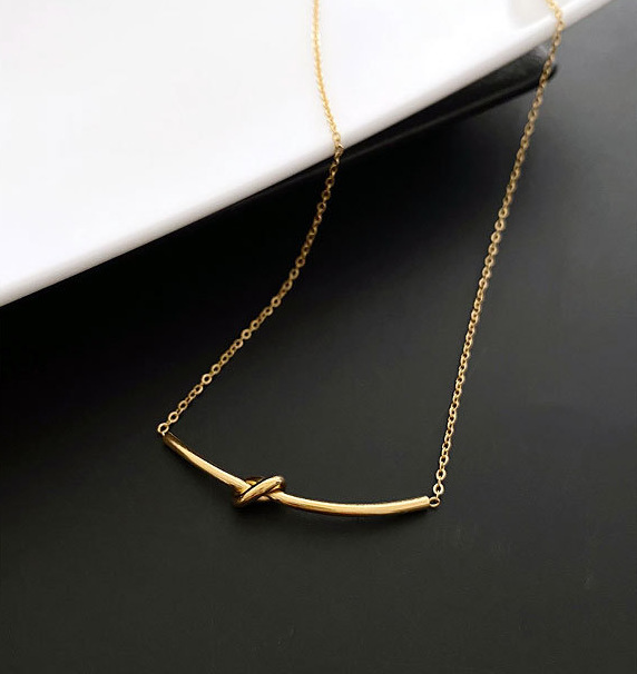 Simple Style Solid Color Titanium Steel Necklace In Bulk display picture 5