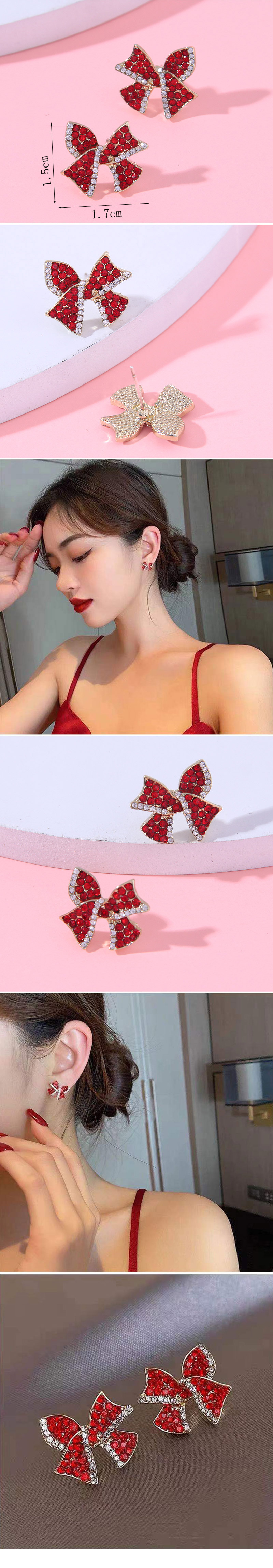 1 Pair Fashion Butterfly Alloy Rhinestone Women's Ear Studs display picture 1