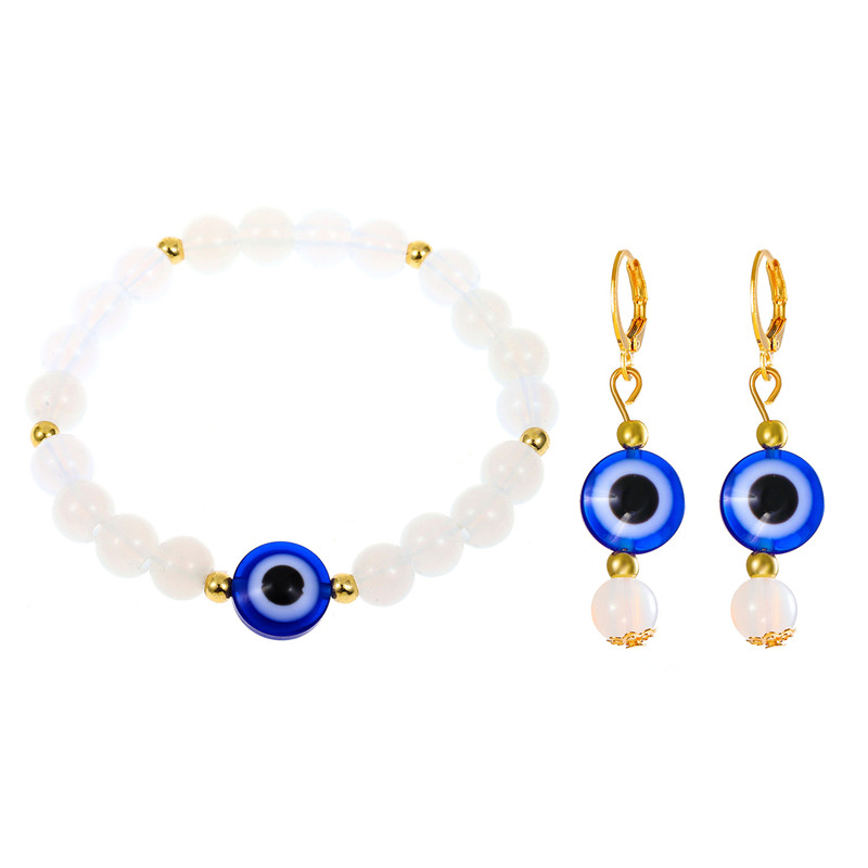 Fashion Devil's Eye Artificial Crystal Synthetic Resin Plating Inlay Acrylic Artificial Crystal White Gold Plated Silver Plated Women's Jewelry Set display picture 2