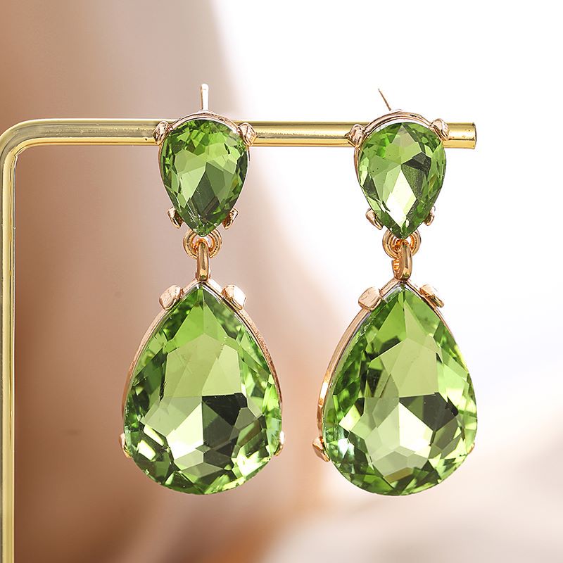 1 Pair Fashion Water Droplets Plating Glass Drop Earrings display picture 5