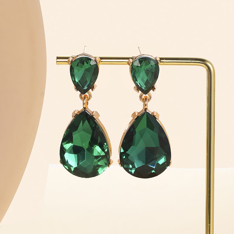 1 Pair Fashion Water Droplets Plating Glass Drop Earrings display picture 4