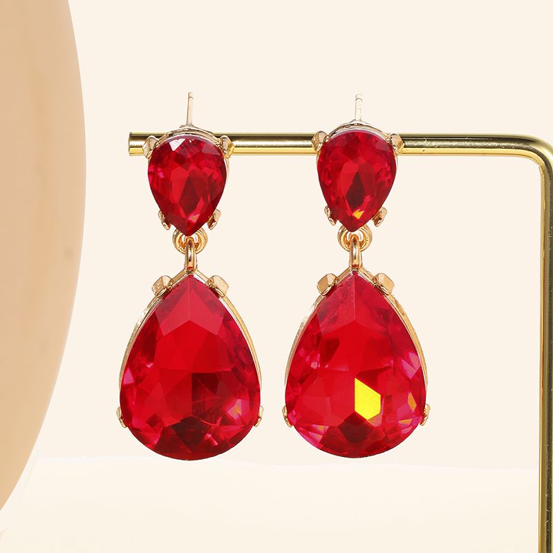 1 Pair Fashion Water Droplets Plating Glass Drop Earrings display picture 10