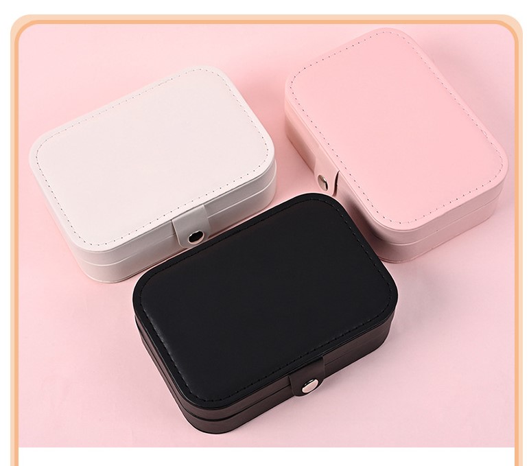 1 Piece Simple Style Solid Color Pu Leather Jewelry Boxes display picture 2