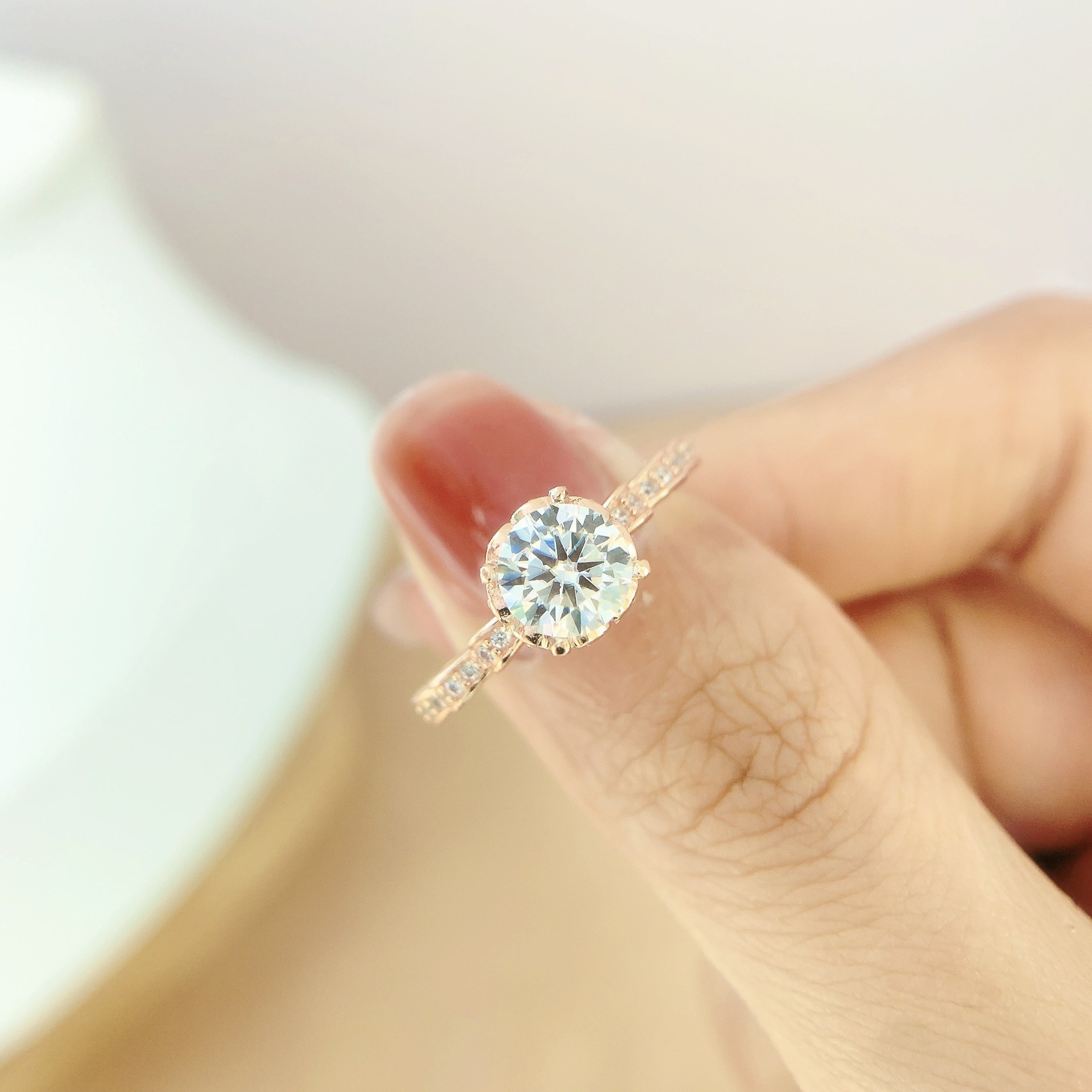 Mode Style Simple Couronne Argent Sterling Diamant Diamant Artificiel Anneaux display picture 2