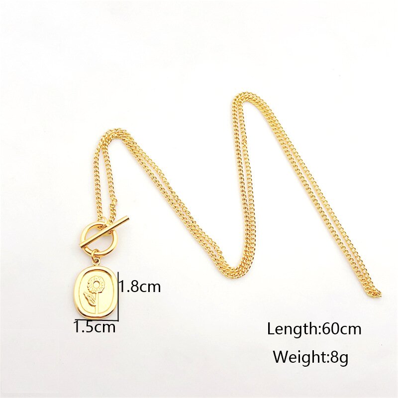 Vintage Style Rose Stainless Steel Plating 18k Gold Plated Pendant Necklace display picture 3