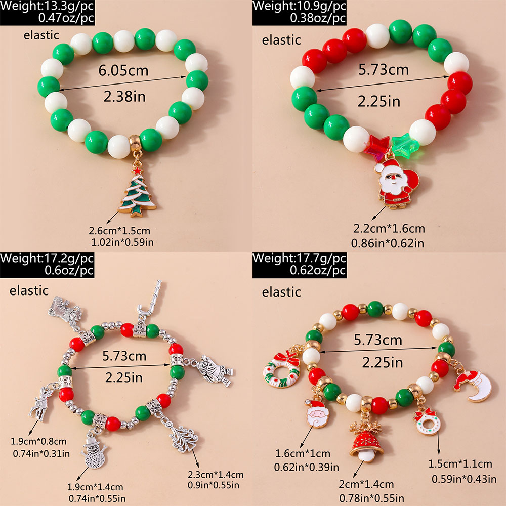 Cute Christmas Streetwear Christmas Hat Christmas Tree Alloy Wholesale Bracelets display picture 12