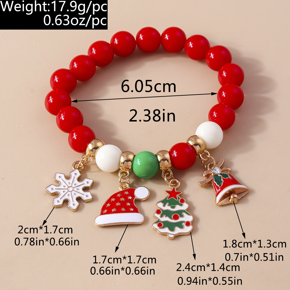 Cute Christmas Streetwear Christmas Hat Christmas Tree Alloy Wholesale Bracelets display picture 11