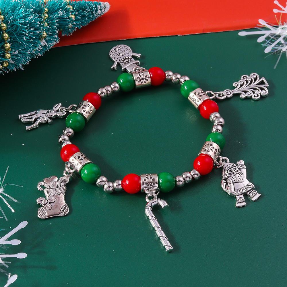 Cute Christmas Streetwear Christmas Hat Christmas Tree Alloy Wholesale Bracelets display picture 9