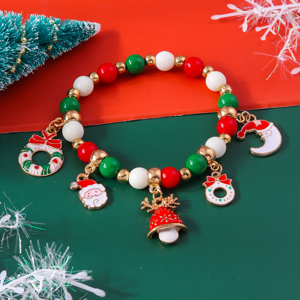 Cute Christmas Streetwear Christmas Hat Christmas Tree Alloy Wholesale Bracelets display picture 8