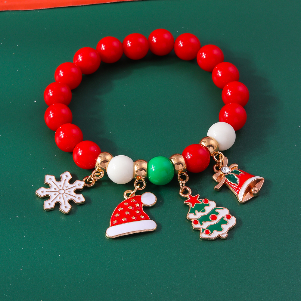 Cute Christmas Streetwear Christmas Hat Christmas Tree Alloy Wholesale Bracelets display picture 1
