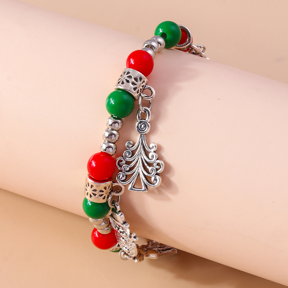 Cute Christmas Streetwear Christmas Hat Christmas Tree Alloy Wholesale Bracelets display picture 5