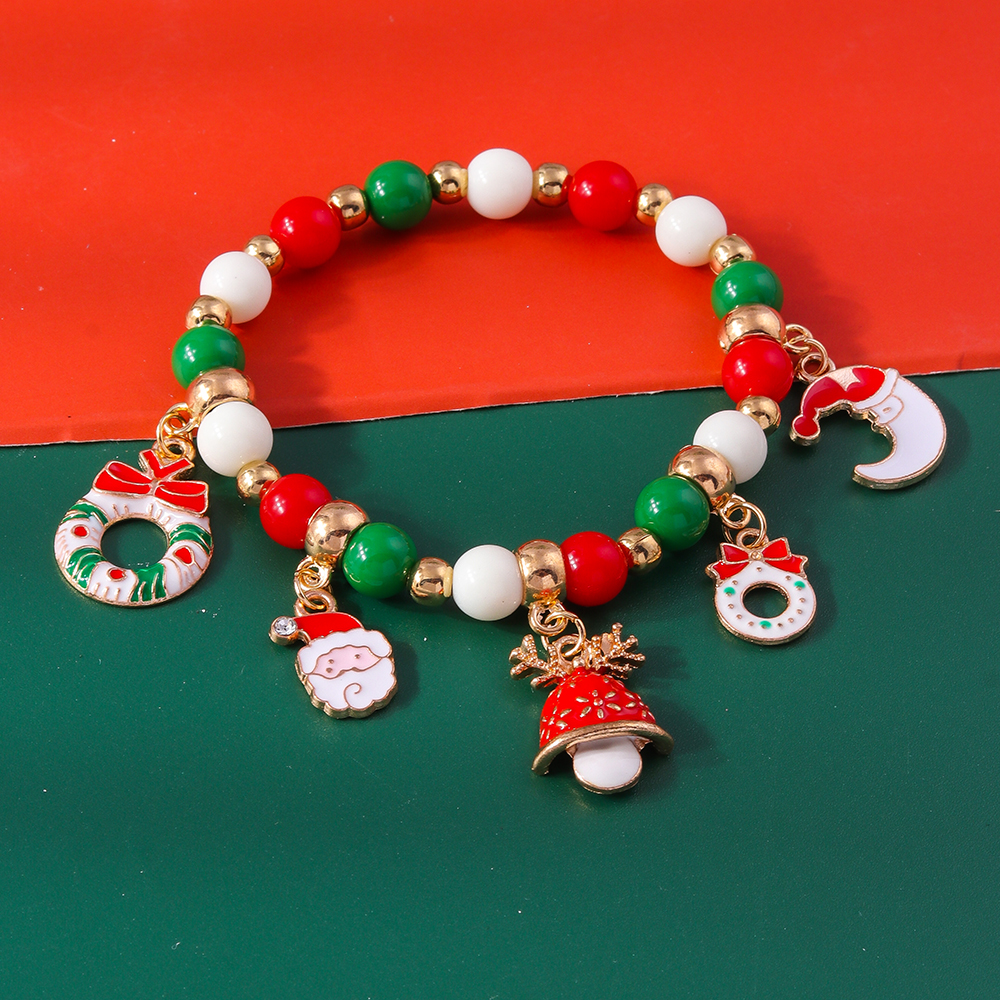 Cute Christmas Streetwear Christmas Hat Christmas Tree Alloy Wholesale Bracelets display picture 6