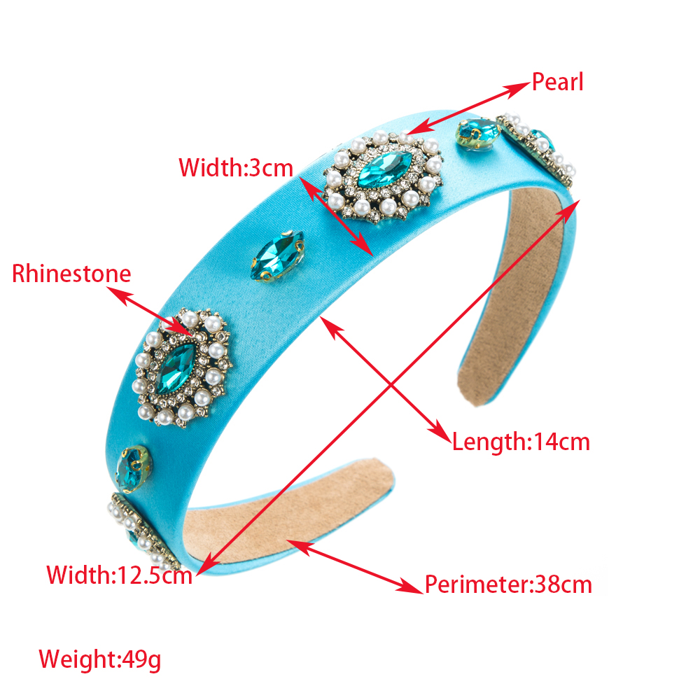 Elegant Luxurious Oval Cloth Inlay Rhinestones Pearl Hair Band display picture 1