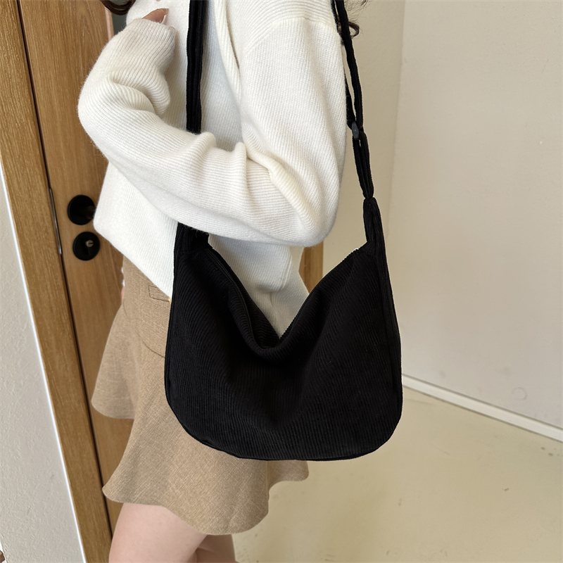 Women's All Seasons Canvas Solid Color Vintage Style Square Zipper Shoulder Bag display picture 4