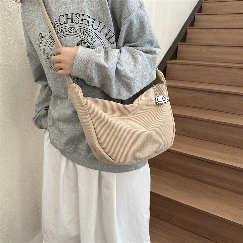 Women's All Seasons Canvas Solid Color Vintage Style Square Zipper Shoulder Bag display picture 10