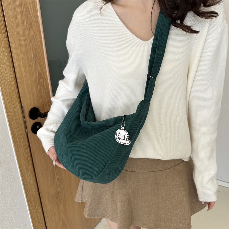 Women's All Seasons Canvas Solid Color Vintage Style Square Zipper Shoulder Bag display picture 7