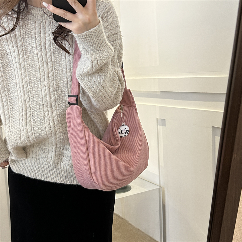 Women's All Seasons Canvas Solid Color Vintage Style Square Zipper Shoulder Bag display picture 8