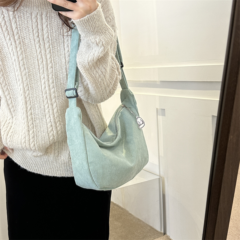 Women's All Seasons Canvas Solid Color Vintage Style Square Zipper Shoulder Bag display picture 9