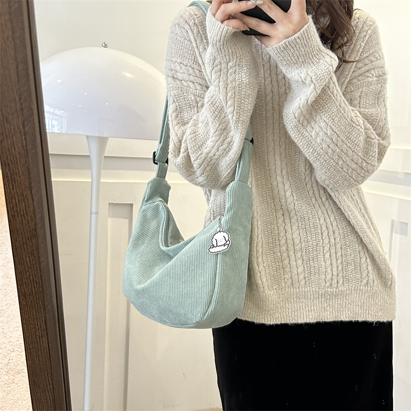 Women's All Seasons Canvas Solid Color Vintage Style Square Zipper Shoulder Bag display picture 11