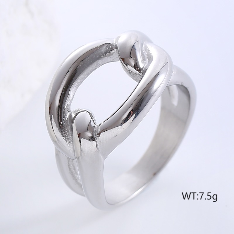 Elegant Luxurious Solid Color Stainless Steel Plating 18k Gold Plated Rose Gold Plated Rings display picture 1