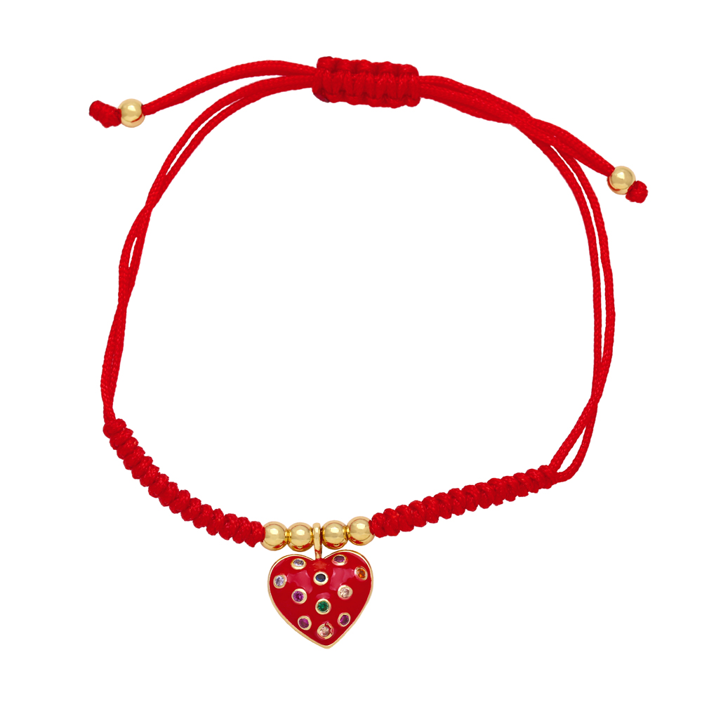 Einfacher Stil Herzform Seil Kupfer Überzug 18 Karat Vergoldet Frau Armbänder display picture 4