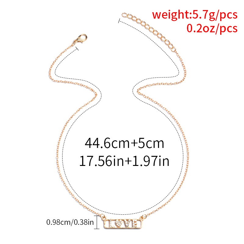 Simple Style Shiny Letter Rhinestones Alloy Wholesale Pendant Necklace display picture 2