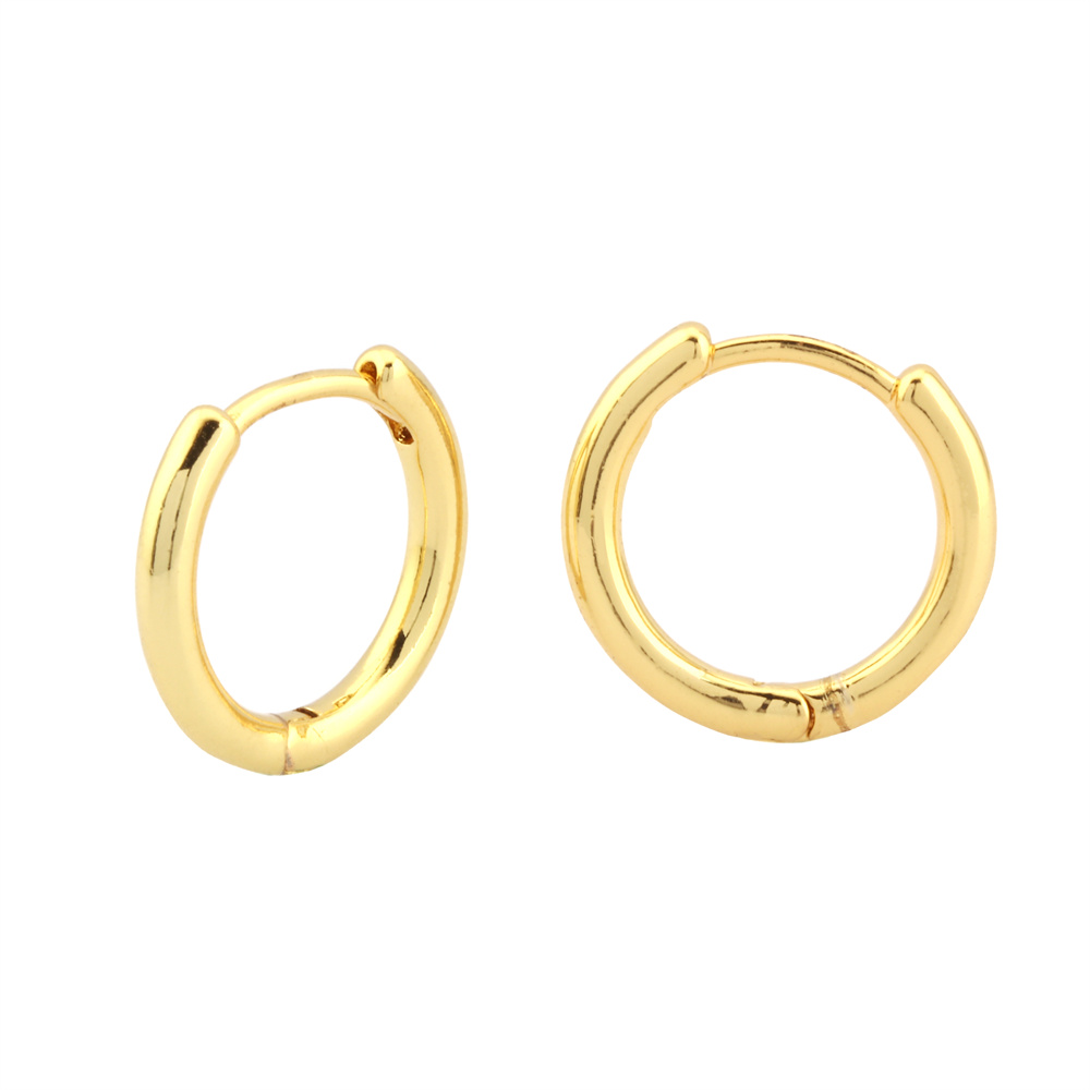 1 Pair Simple Style U Shape Round Plating Copper 18k Gold Plated Hoop Earrings display picture 2