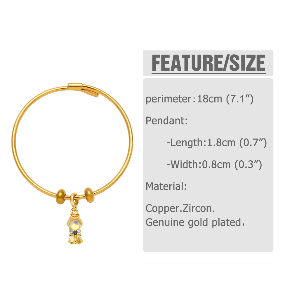 Simple Style Mermaid Copper Plating Inlay Zircon 18k Gold Plated Bangle display picture 1