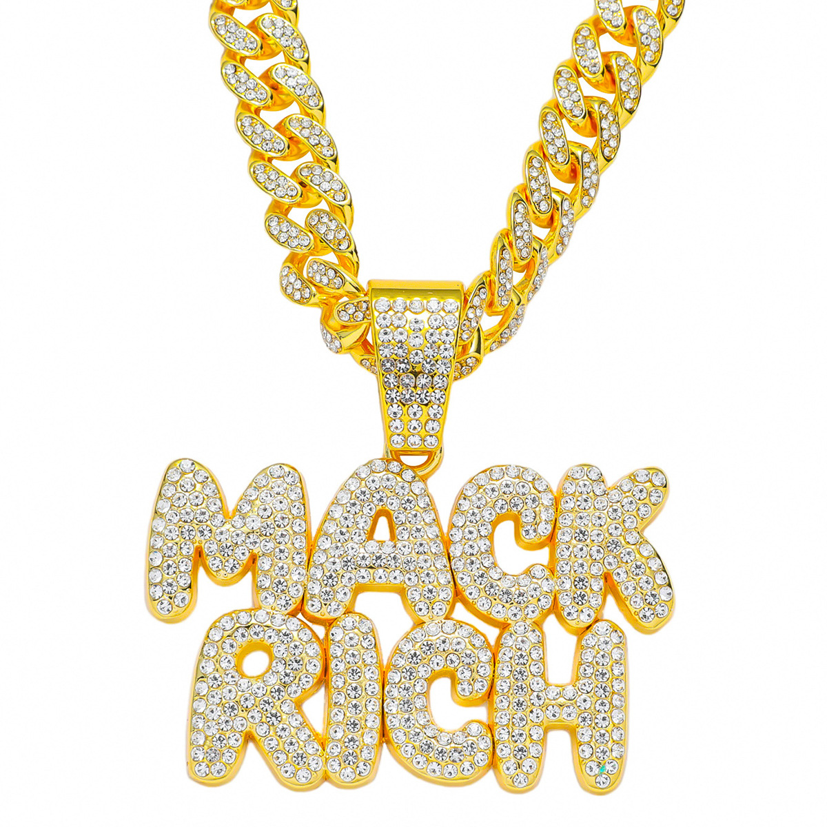 Hip-hop Letter Alloy Inlay Zircon Men's Pendant Necklace display picture 1